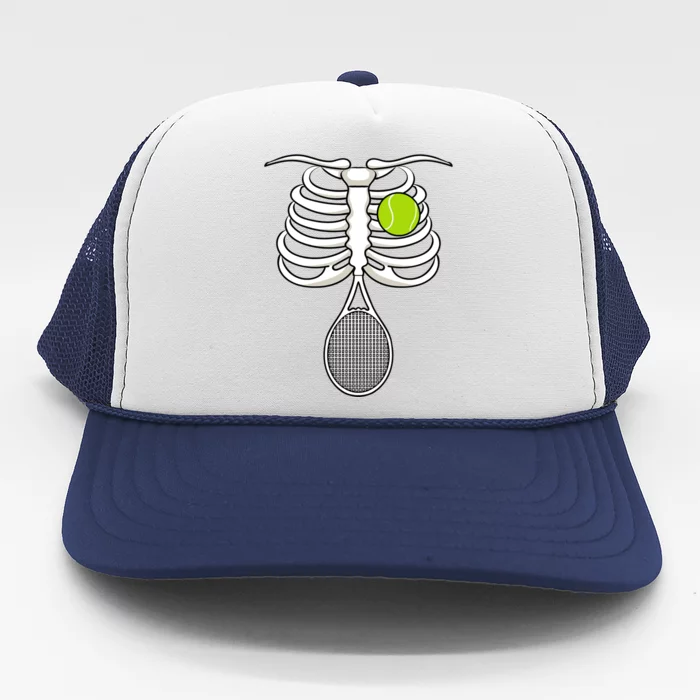 Halloween Tennis Racket Ball Game Sport Skeleton Cool Gift Trucker Hat