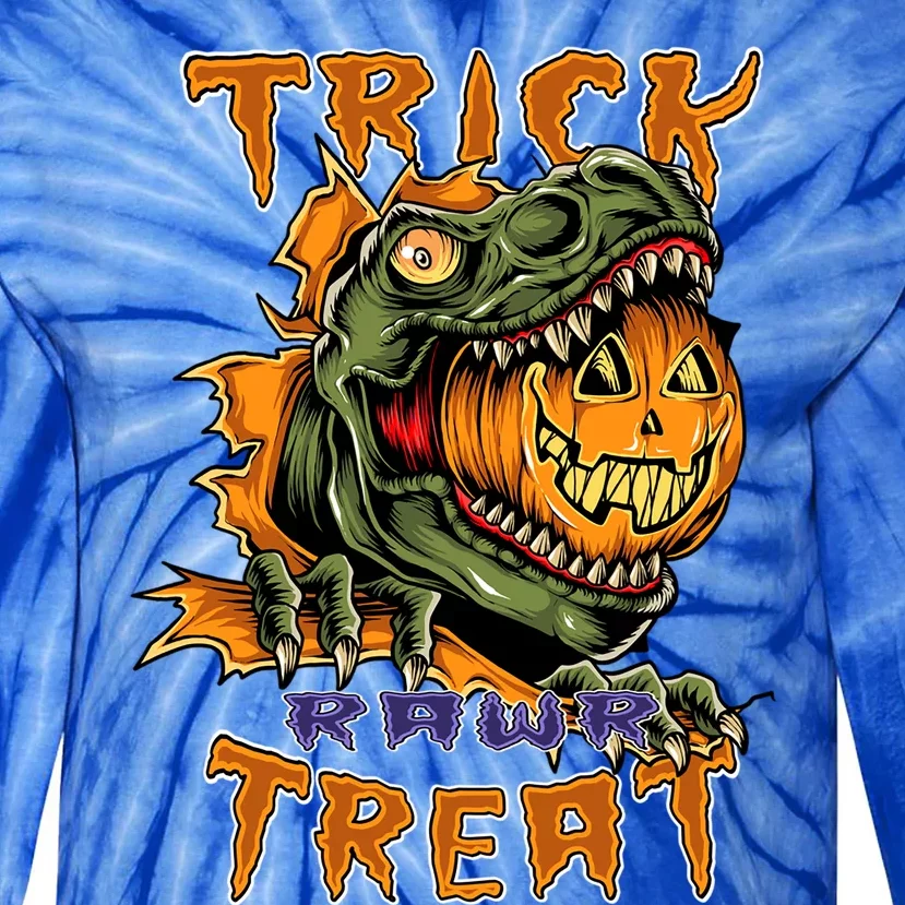 Halloween T Rex Trick Rawr Treat T Rex Lover T Rex Halloween Gift Tie-Dye Long Sleeve Shirt