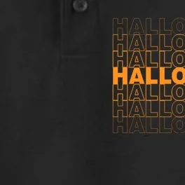 Halloween Text Repeated Dry Zone Grid Performance Polo