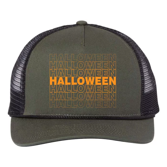 Halloween Text Repeated Retro Rope Trucker Hat Cap