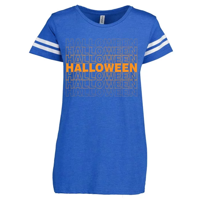 Halloween Text Repeated Enza Ladies Jersey Football T-Shirt