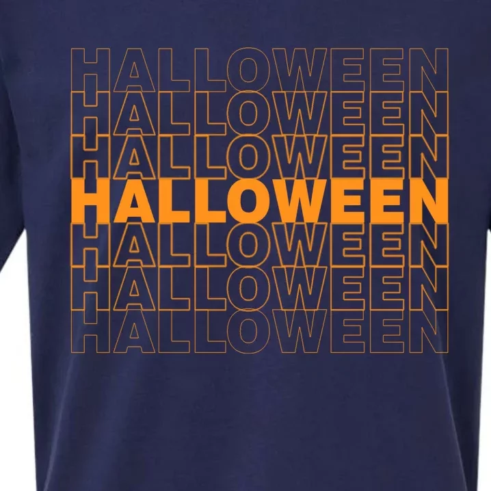 Halloween Text Repeated Sueded Cloud Jersey T-Shirt