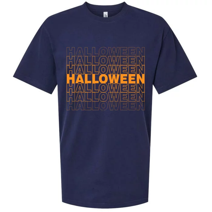 Halloween Text Repeated Sueded Cloud Jersey T-Shirt