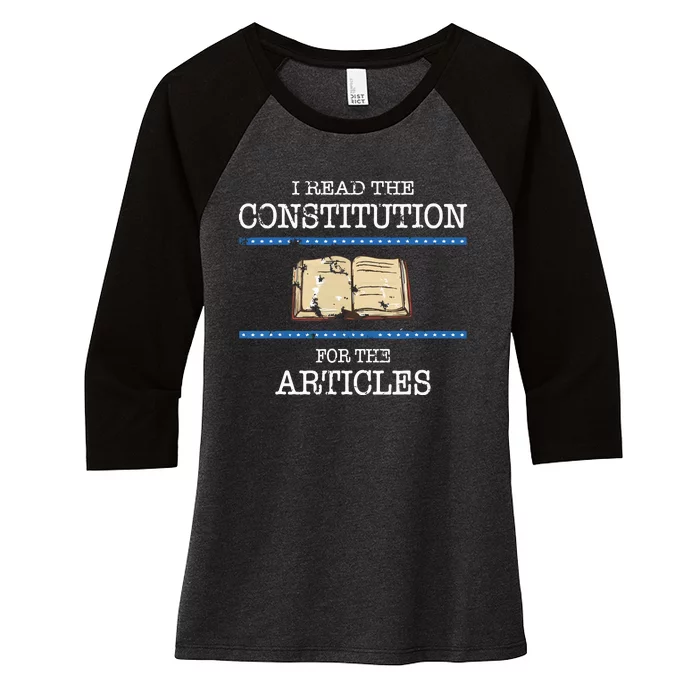 History Teachers Read The Constitution Distressed Funny Women's Tri-Blend 3/4-Sleeve Raglan Shirt