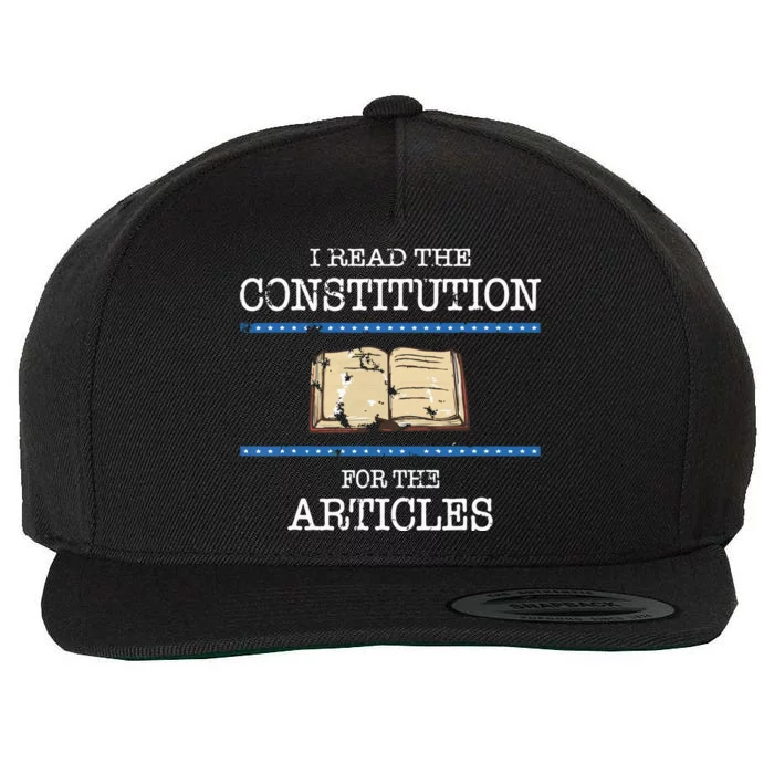 History Teachers Read The Constitution Distressed Funny Wool Snapback Cap