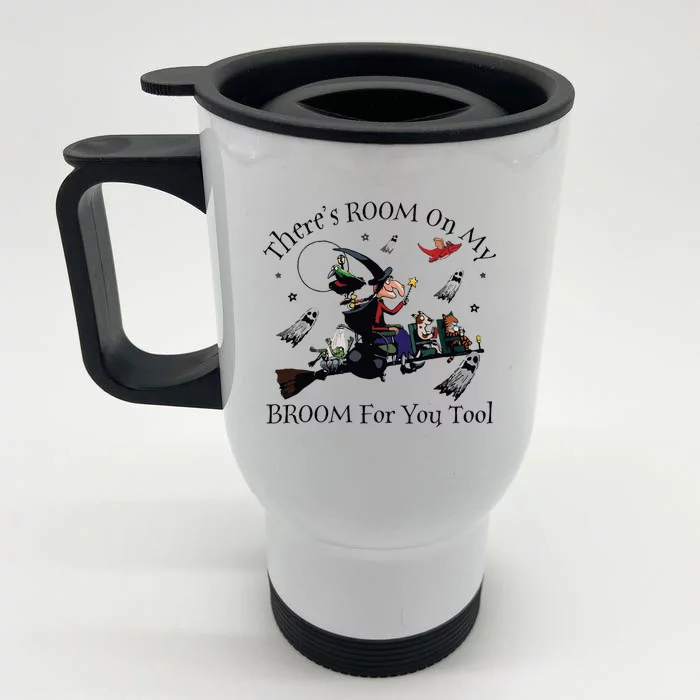 Halloween ThereS Room On My Broom For You Too Teacher Front & Back Stainless Steel Travel Mug