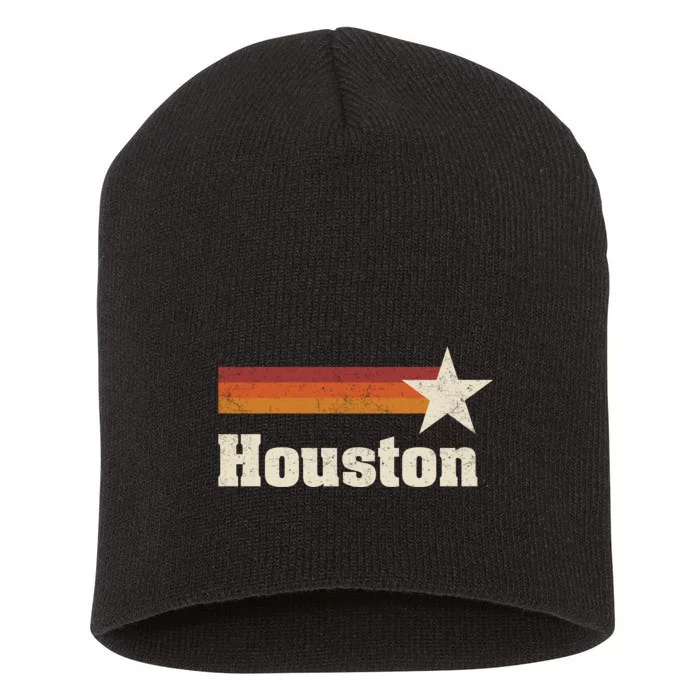 Houston Texas Retro Houston Souvenir Tx Apparel Short Acrylic Beanie