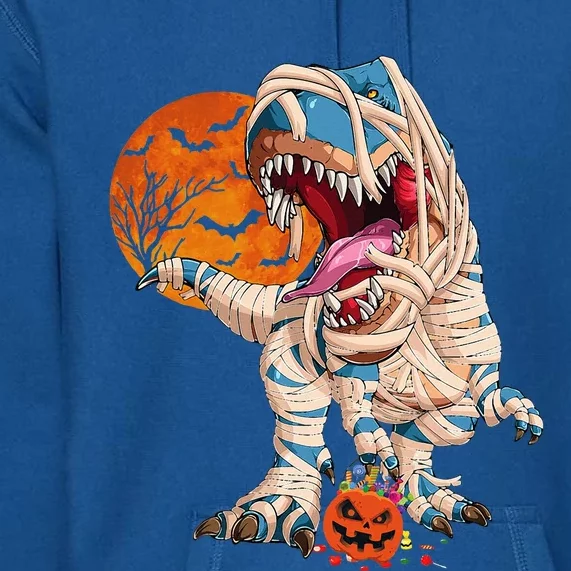 Halloween T Rex For Dinosaur T Rex Mummy Pumpkin Premium Hoodie