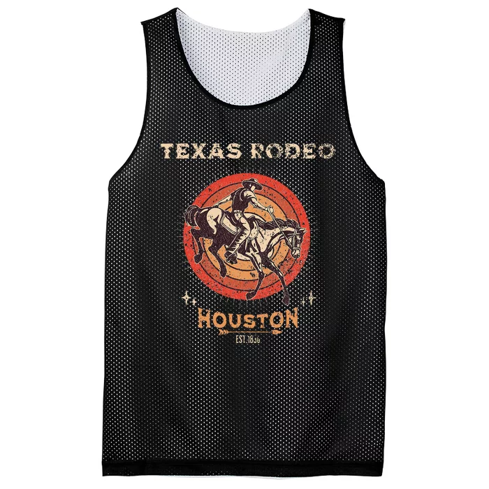 Houston Texas Rodeo Vintage Western Retro Cowboy Mesh Reversible Basketball Jersey Tank