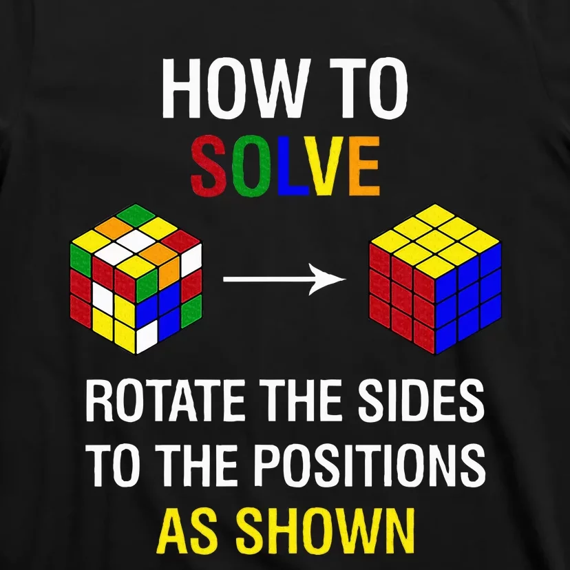 How To Solve Competitive Puzzle Funny Speed Cubing Math T-Shirt