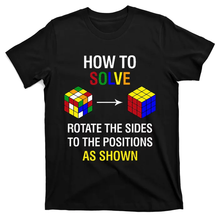 How To Solve Competitive Puzzle Funny Speed Cubing Math T-Shirt