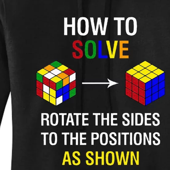 How To Solve Competitive Puzzle Funny Speed Cubing Math Women's Pullover Hoodie