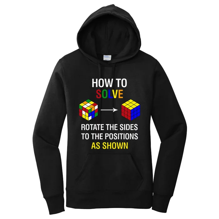 How To Solve Competitive Puzzle Funny Speed Cubing Math Women's Pullover Hoodie