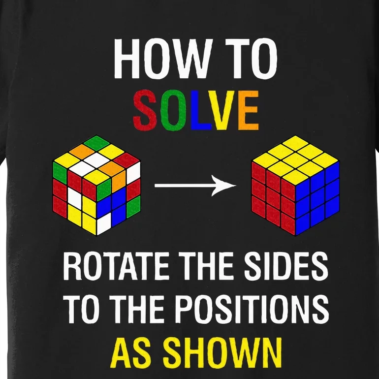 How To Solve Competitive Puzzle Funny Speed Cubing Math Premium T-Shirt