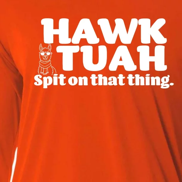 Hawk Tuah Spit On That Thang Cooling Performance Long Sleeve Crew