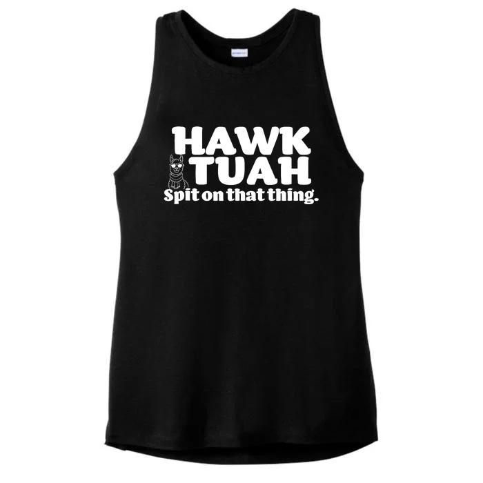 Hawk Tuah Spit On That Thang Ladies Tri-Blend Wicking Tank