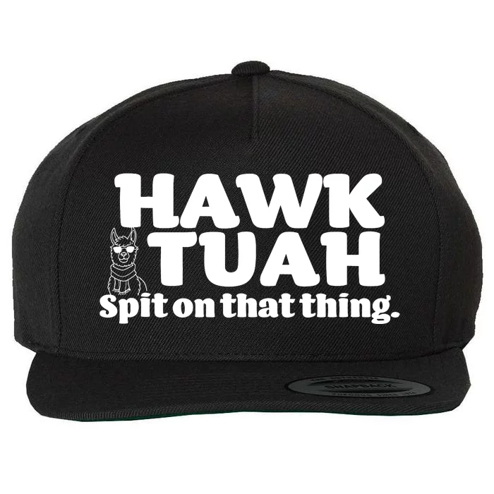 Hawk Tuah Spit On That Thang Wool Snapback Cap