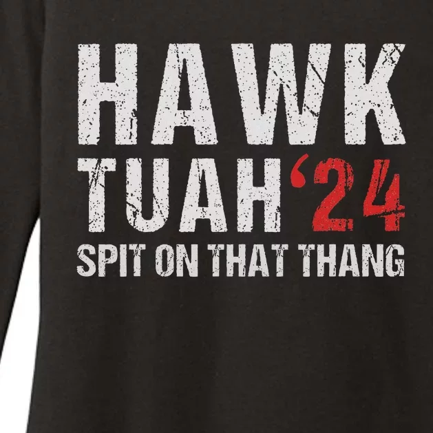 Hawk Tuah Spit On That ThangHawk Tush Funny Hawk Tuah 2024 Womens CVC Long Sleeve Shirt