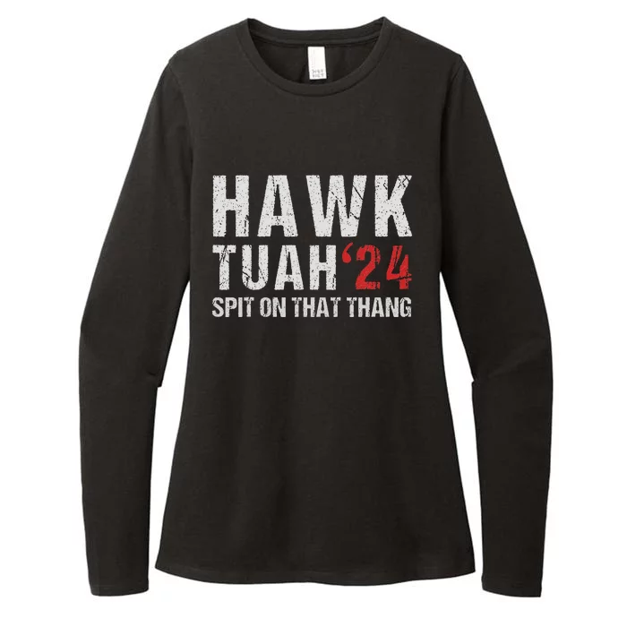 Hawk Tuah Spit On That ThangHawk Tush Funny Hawk Tuah 2024 Womens CVC Long Sleeve Shirt