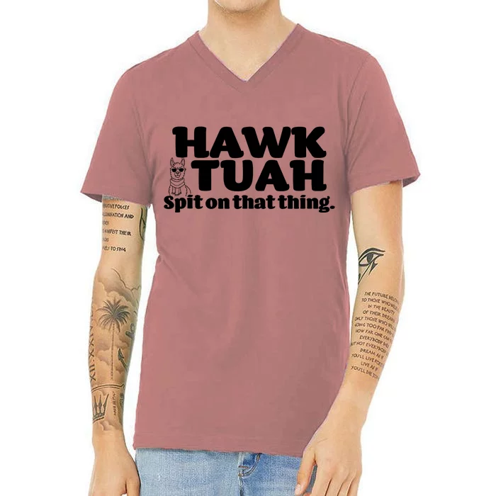 Hawk Tuah Spit On That Thang V-Neck T-Shirt