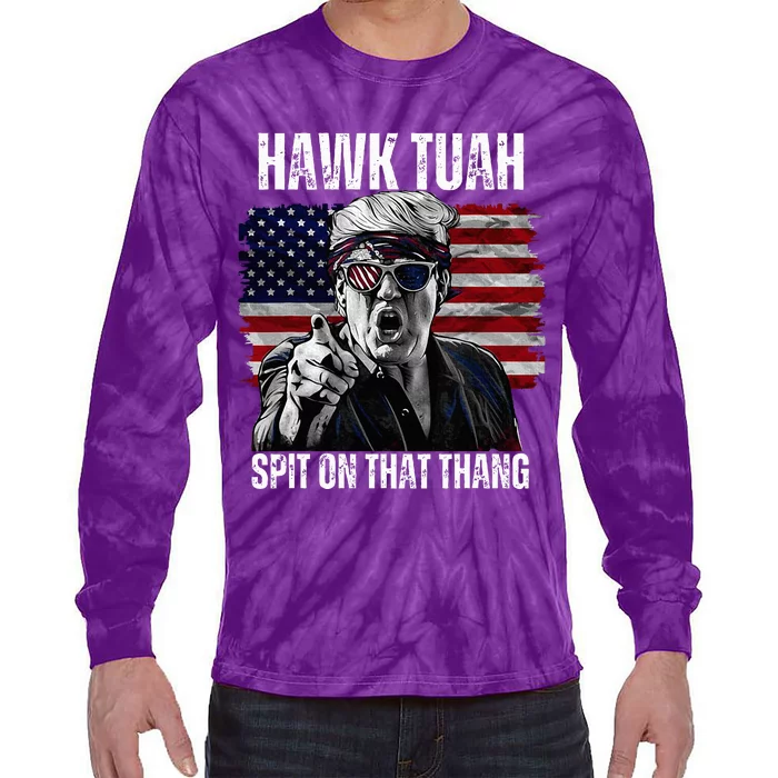 Hawk Tush Spit On That Thing Funny Tie-Dye Long Sleeve Shirt