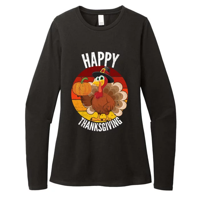 Happy Thanksgiving Sweatshirt Cute Turkey Womens CVC Long Sleeve Shirt