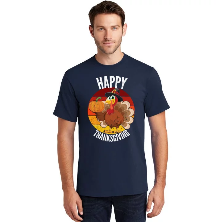 Happy Thanksgiving Sweatshirt Cute Turkey Tall T-Shirt