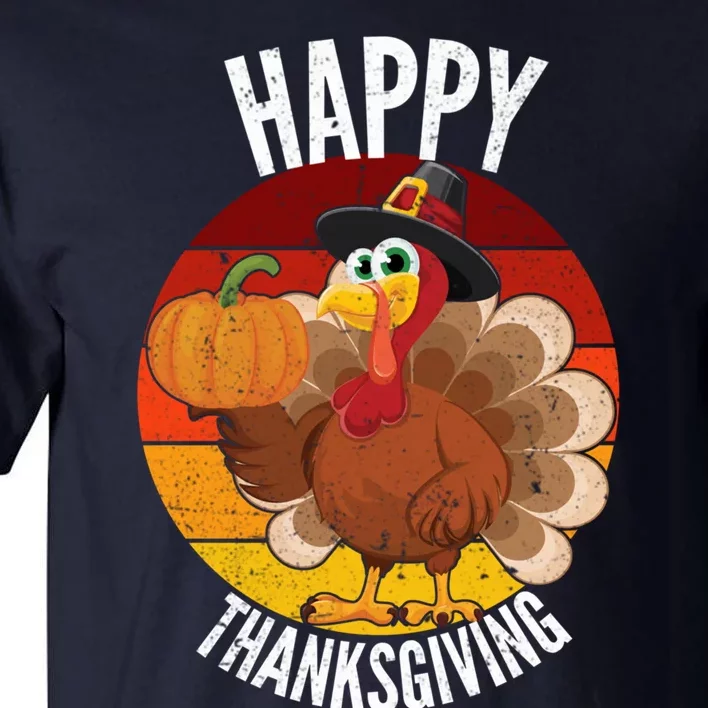 Happy Thanksgiving Sweatshirt Cute Turkey Tall T-Shirt