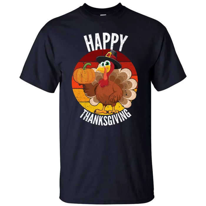 Happy Thanksgiving Sweatshirt Cute Turkey Tall T-Shirt