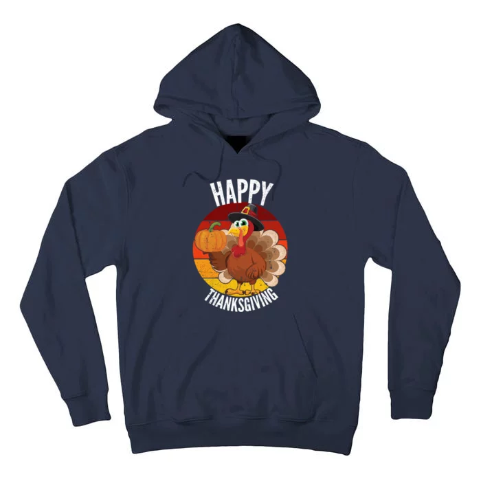 Happy Thanksgiving Sweatshirt Cute Turkey Tall Hoodie