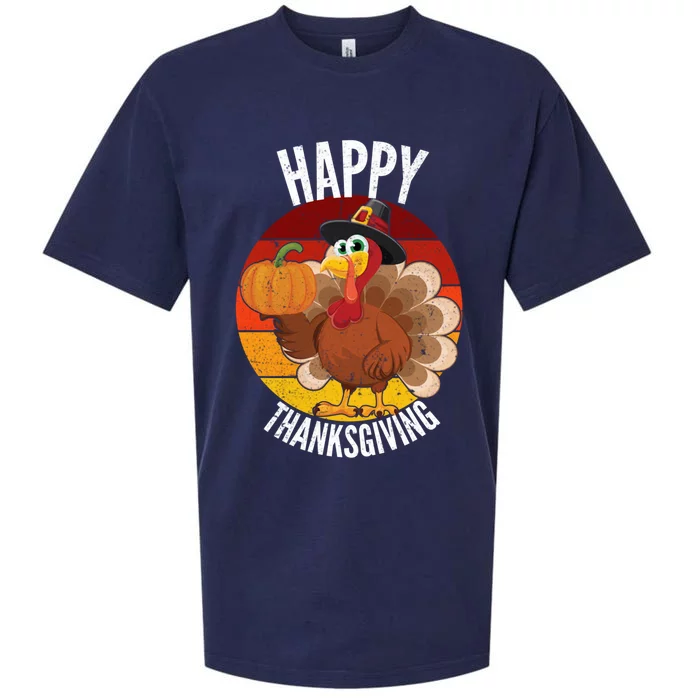 Happy Thanksgiving Sweatshirt Cute Turkey Sueded Cloud Jersey T-Shirt