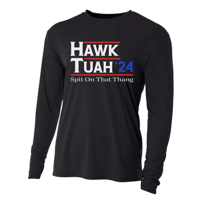 Hawk Tush Spit On That Thang Viral Election Parody Cooling Performance Long Sleeve Crew