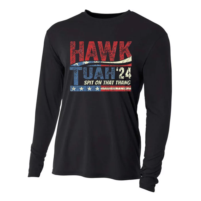 Hawk Tush Spit On That Thang Viral Election Parody Cooling Performance Long Sleeve Crew