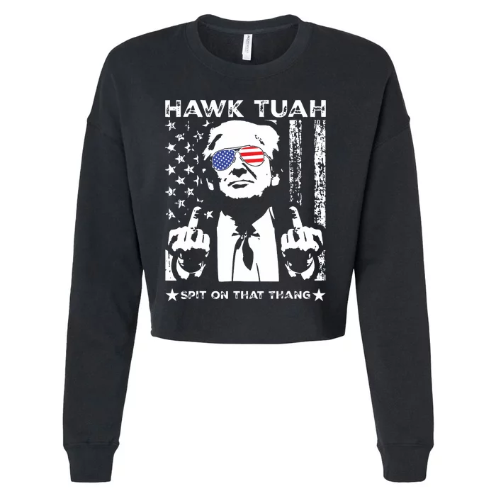 Hawk Tush Spit On That Thang Viral Election Parody Cropped Pullover Crew