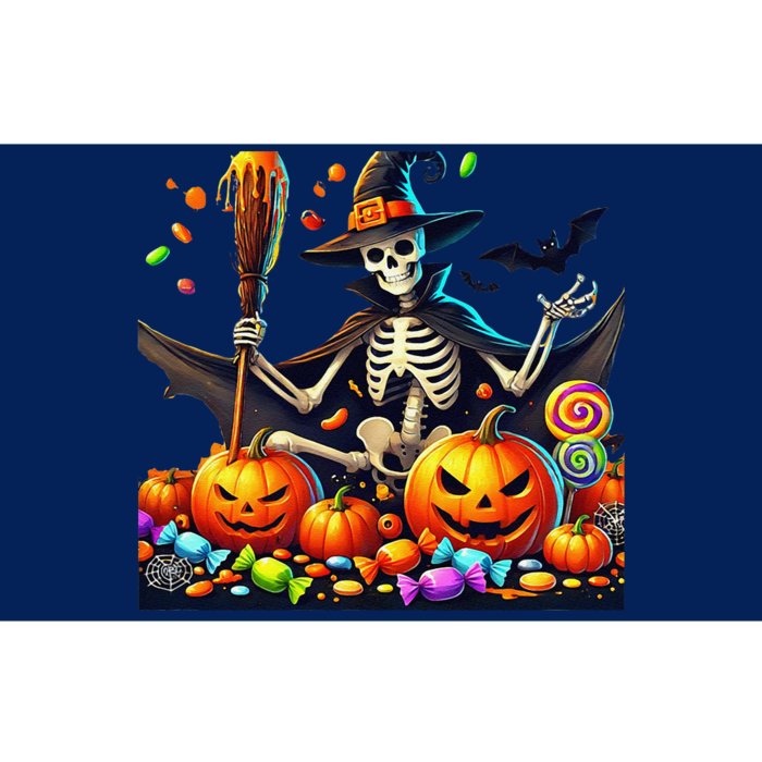 Halloween Thrills Skeleton And Pumpkin Spooky And Scary Bumper Sticker