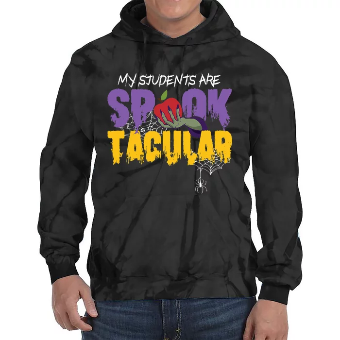 Halloween Teacher Spooktacular Teacher Halloween Tie Dye Hoodie