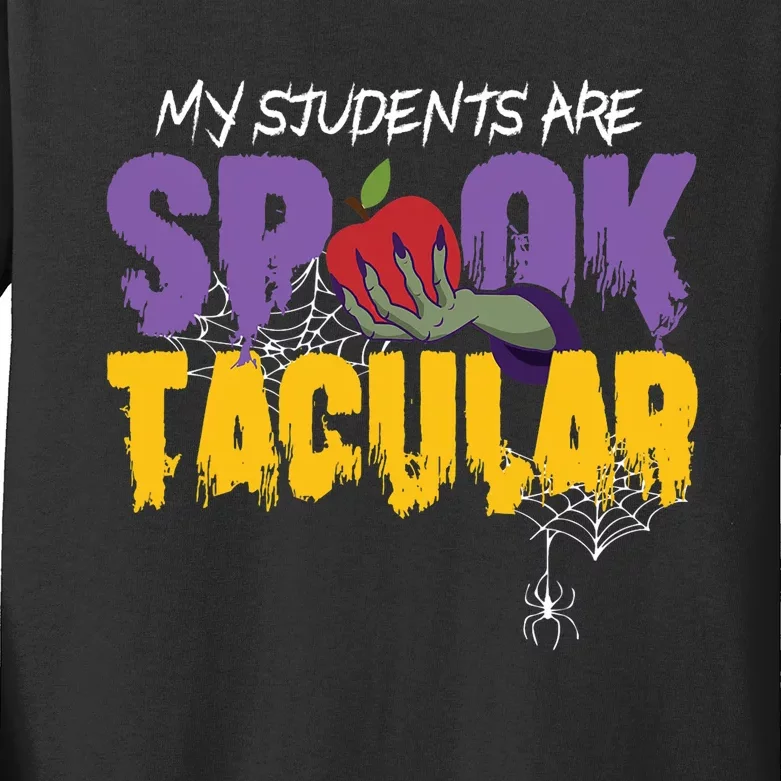 Halloween Teacher Spooktacular Teacher Halloween Kids Long Sleeve Shirt