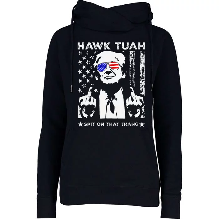 Hawk Tush Spit On That Thang Viral Election Parody Womens Funnel Neck Pullover Hood