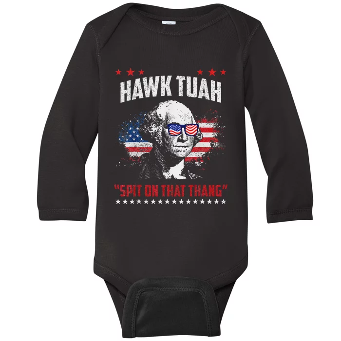 Hawk Tush Spit On That Thing Presidential Candidate Parody Baby Long Sleeve Bodysuit