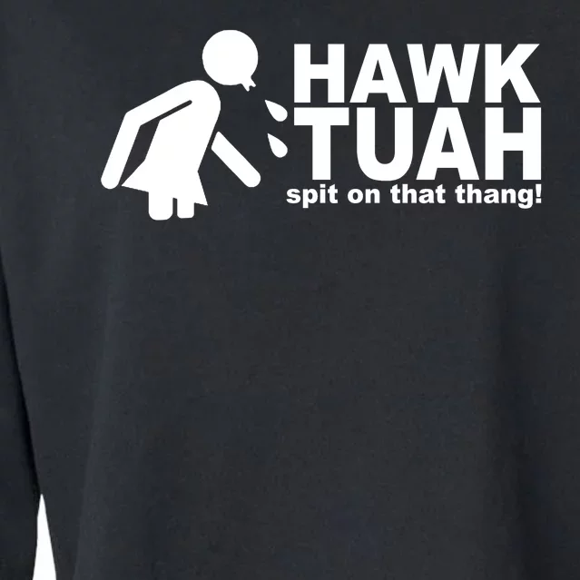 Hawk Tuah Spit On That Thang Funny Interview Meme Cropped Pullover Crew