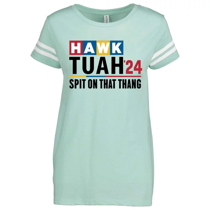 Hawk Tuah Spit On That Thang Trending Enza Ladies Jersey Football T-Shirt