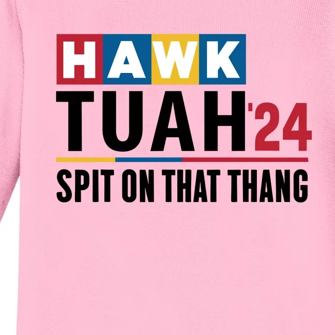 Hawk Tuah Spit On That Thang Trending Baby Long Sleeve Bodysuit