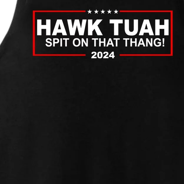 Hawk Tuah Spit On That Thang 2024 Funny Election Meme Ladies Tri-Blend Wicking Tank