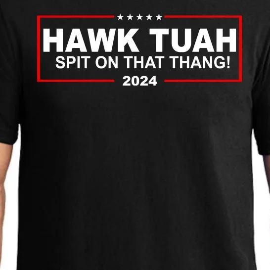 Hawk Tuah Spit On That Thang 2024 Funny Election Meme Pajama Set