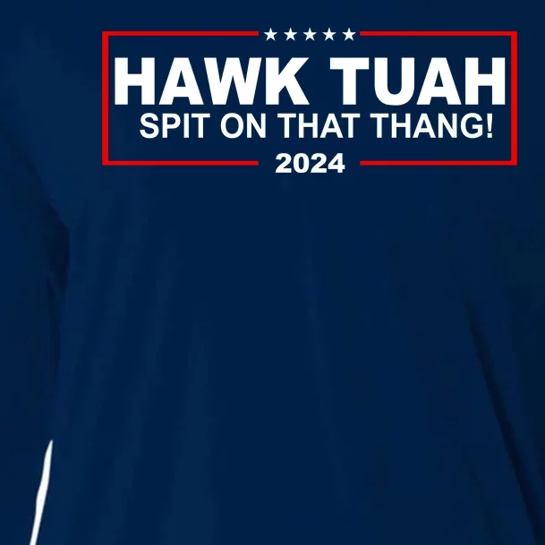 Hawk Tuah Spit On That Thang 2024 Funny Election Meme Cooling Performance Long Sleeve Crew