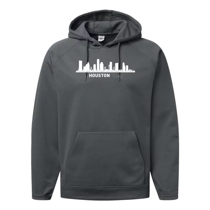 Houston Texas Skyline Performance Fleece Hoodie