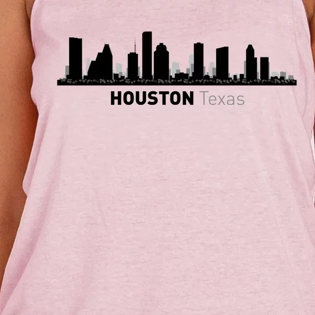 Houston Texas Skyline Women's Knotted Racerback Tank