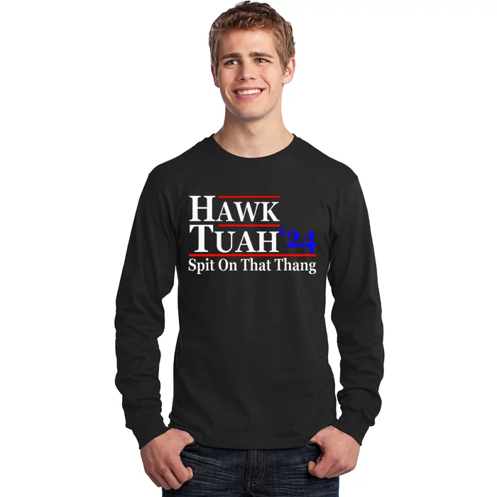 Hawk Tuah Spit On That Thing Presidential Long Sleeve Shirt