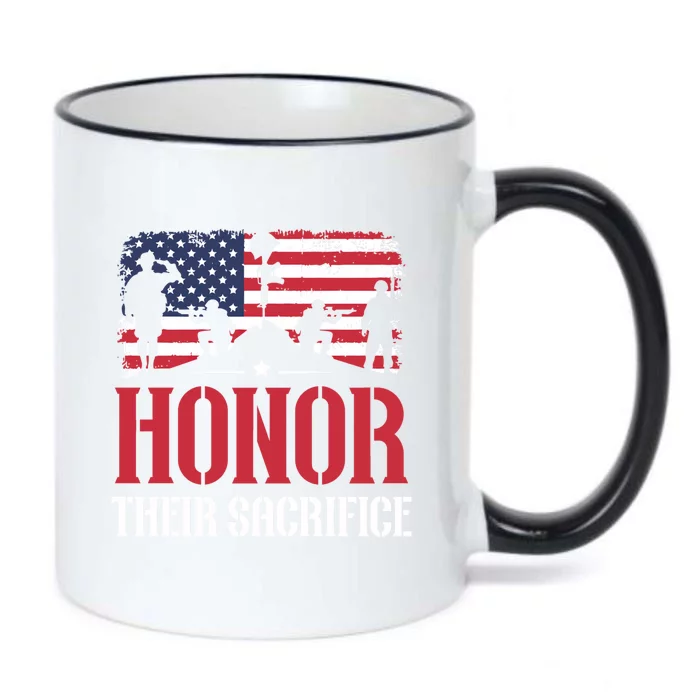 Honor Their Sacrifice Memorial Day Veteran Military Combat Gift Black Color Changing Mug