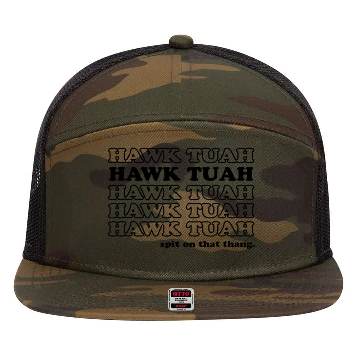 Hawk Tush Spit On That Thang Funny Gag Gift 7 Panel Mesh Trucker Snapback Hat